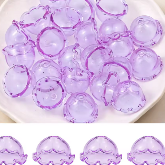 23x14mm Purple Jellyfish Spacer Bead, (Sold in Pair) Sundaylace Creations & Bling