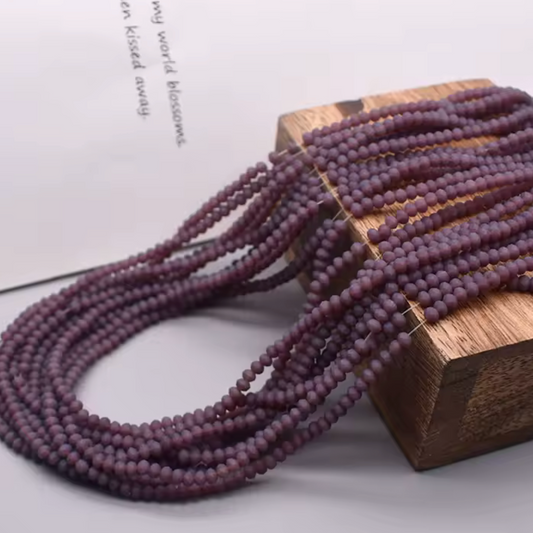 2*3mm Mauve Faceted Rondelle Matte, (155pcs) Sundaylace Creations & Bling