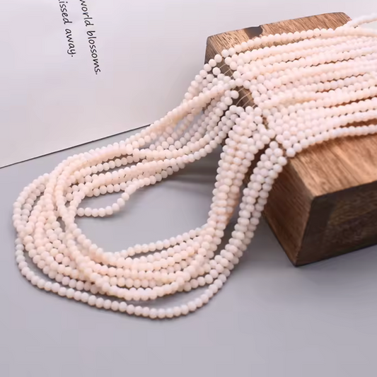 2*3mm Light Peach Faceted Rondelle Matte, (155pcs) Sundaylace Creations & Bling