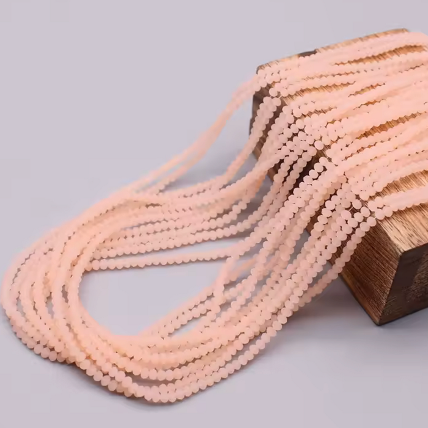 2*3mm Peach Faceted Rondelle Matte, (155pcs) Sundaylace Creations & Bling