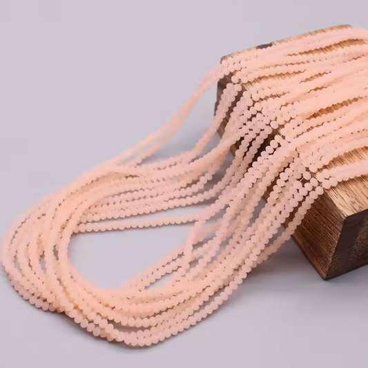 2*3mm Peach Faceted Rondelle Matte, (155pcs) Sundaylace Creations & Bling