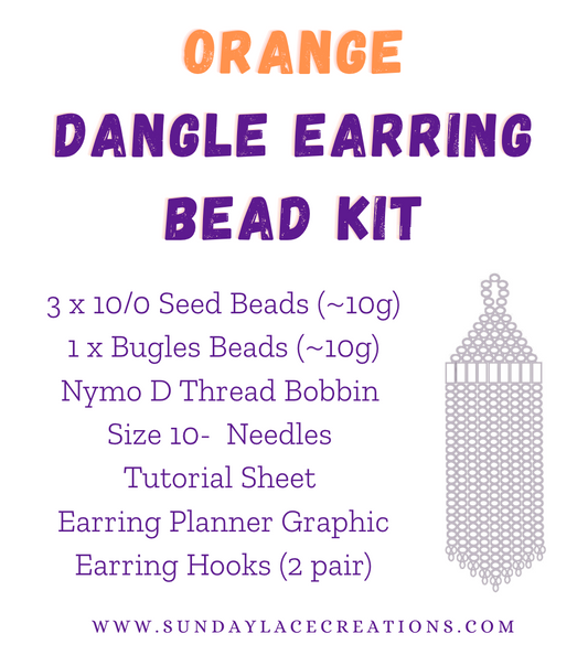 Orange 🧡 Themed Dangle Earring Starter Brick Stitch Bead Kit, Promotions Sundaylace Creations & Bling