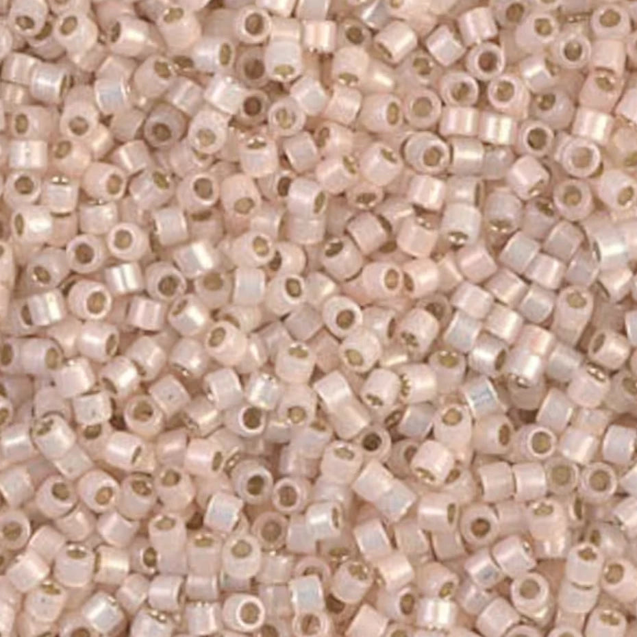 Delica 11/0 RD Pale Peach Opal Silver Lined (1452v) (5.2g) Miyuki Delica Beads