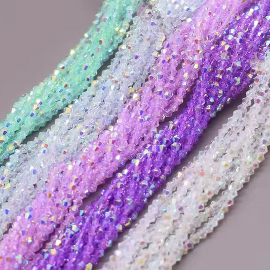 3mm Cotton Candy AB Bicone Beads Multicolour Glass w/5 Strings (Copy) Bicone/Rondelle