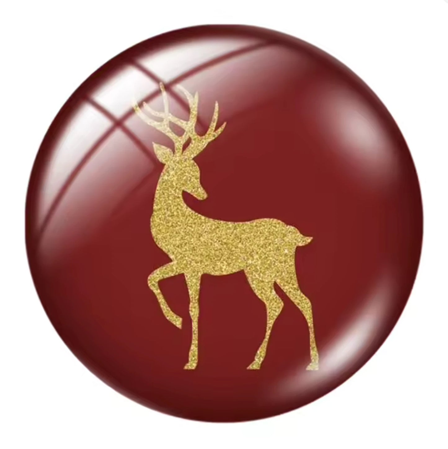 16mm Gold Christmas Reindeer, Glue on, Resin Gems (Sold in Pairs) Resin Gems