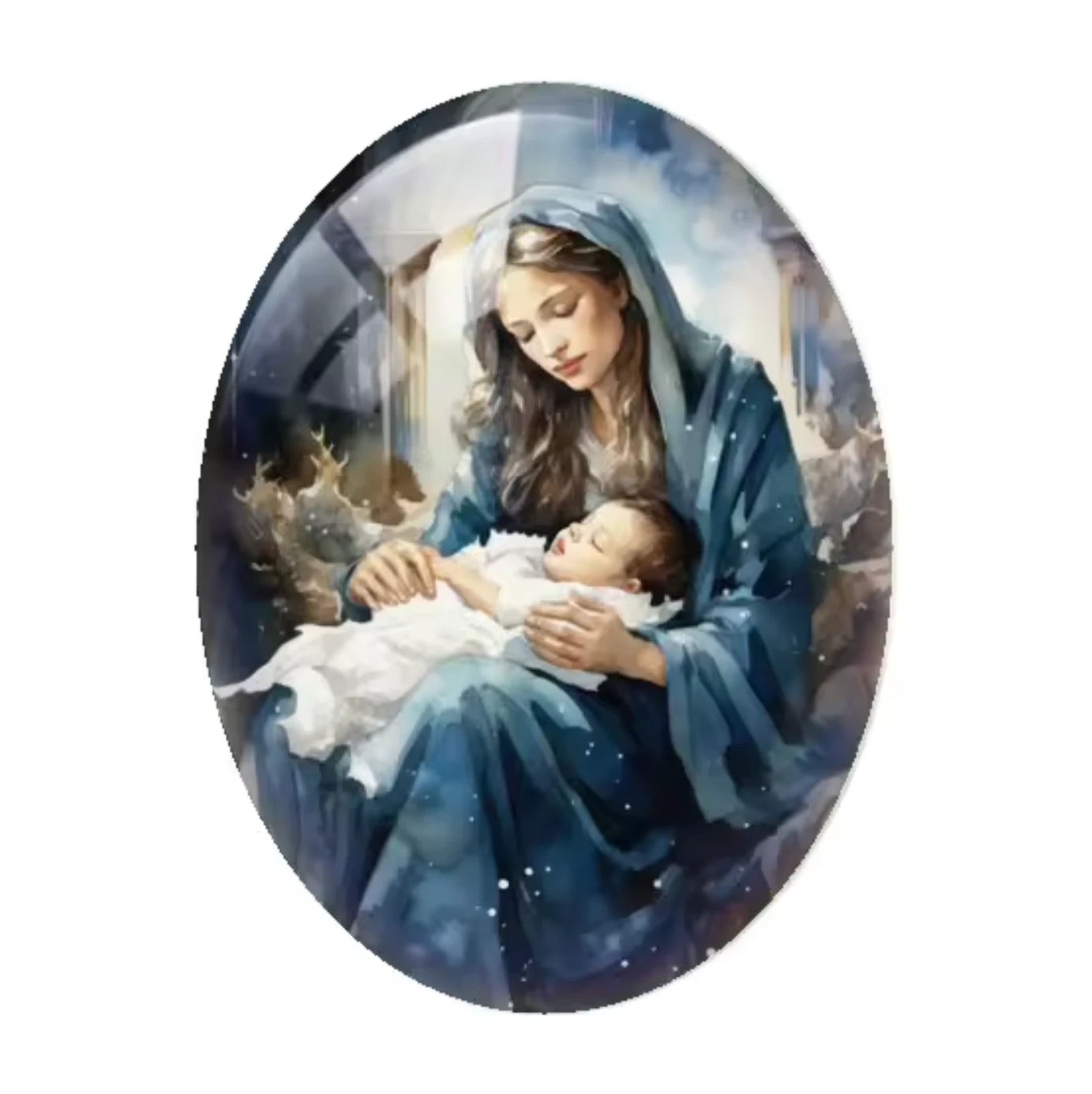 13*18mm Mary Acrylic Oval, Glue On, Resin Gem, (Sold in Pair) Resin Gems