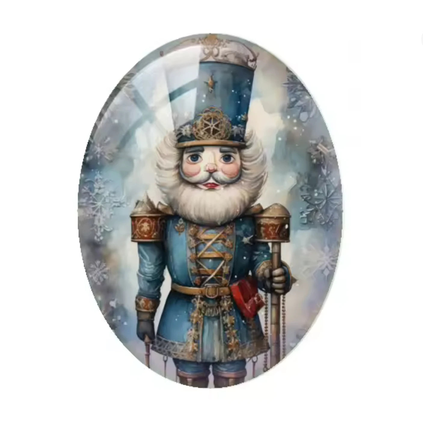 13*18mm Nutcracker Acrylic Oval, Glue On, Resin Gem, (Sold in Pair) Resin Gems