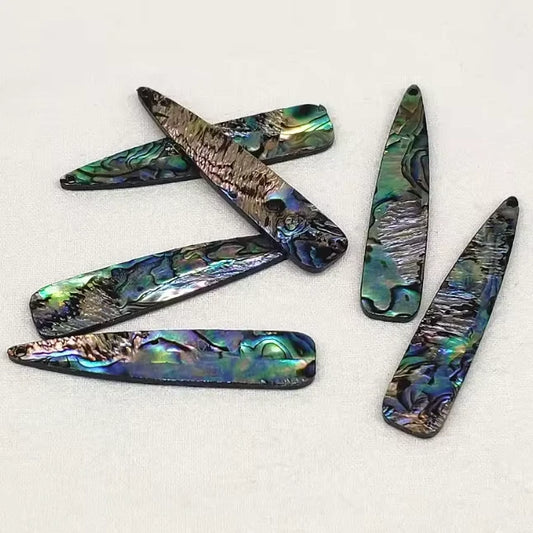 11*54mm Blue/Green Abalone Shell Long Teardrop , Sew on, Resin Gem (Sold in Pair) Resin Gems