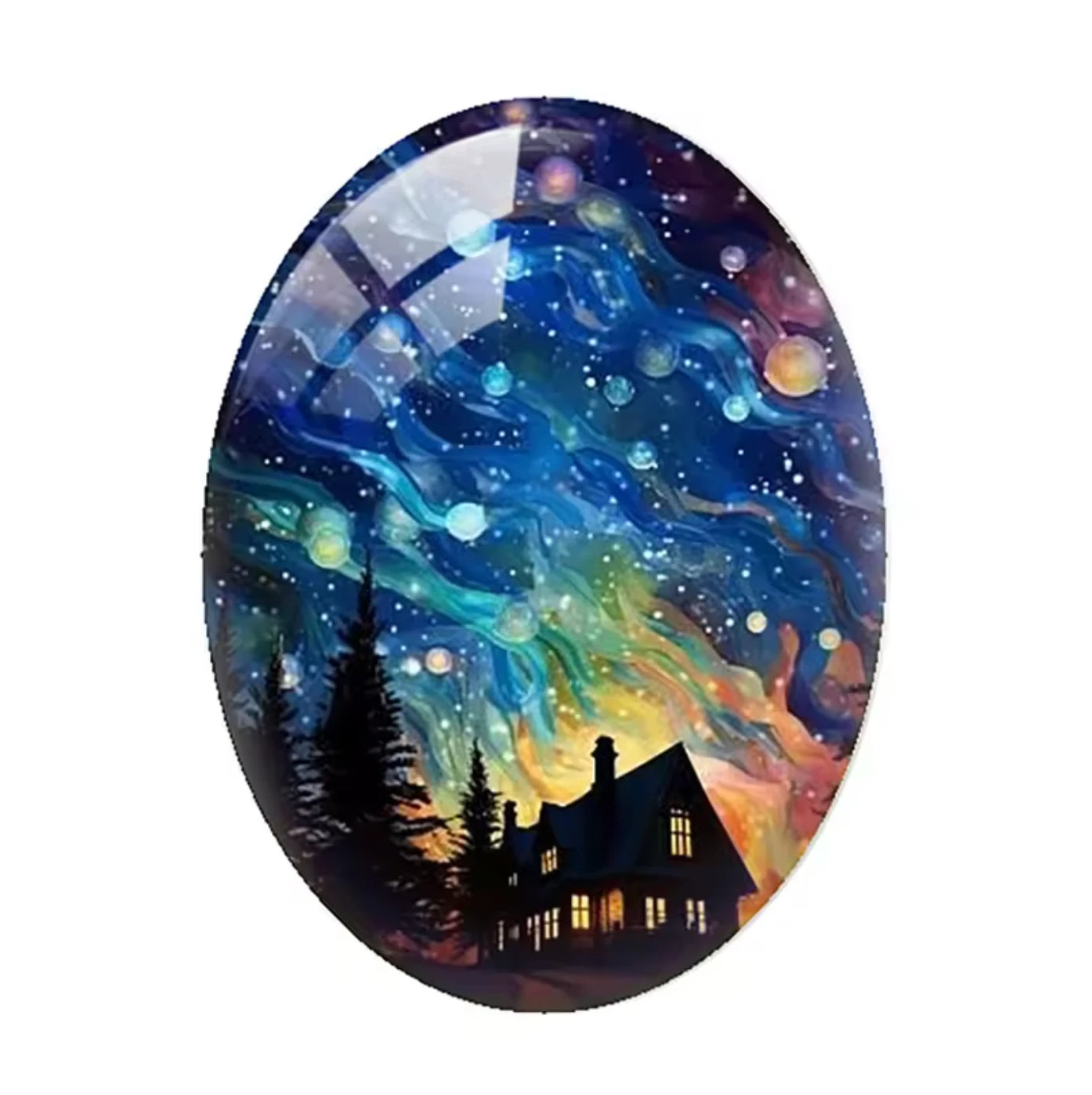 18*25mm Aurora Borealis Oval (Variant ), Glue On, Resin Gem, (Sold in Pair) template (Copy) Resin Gems