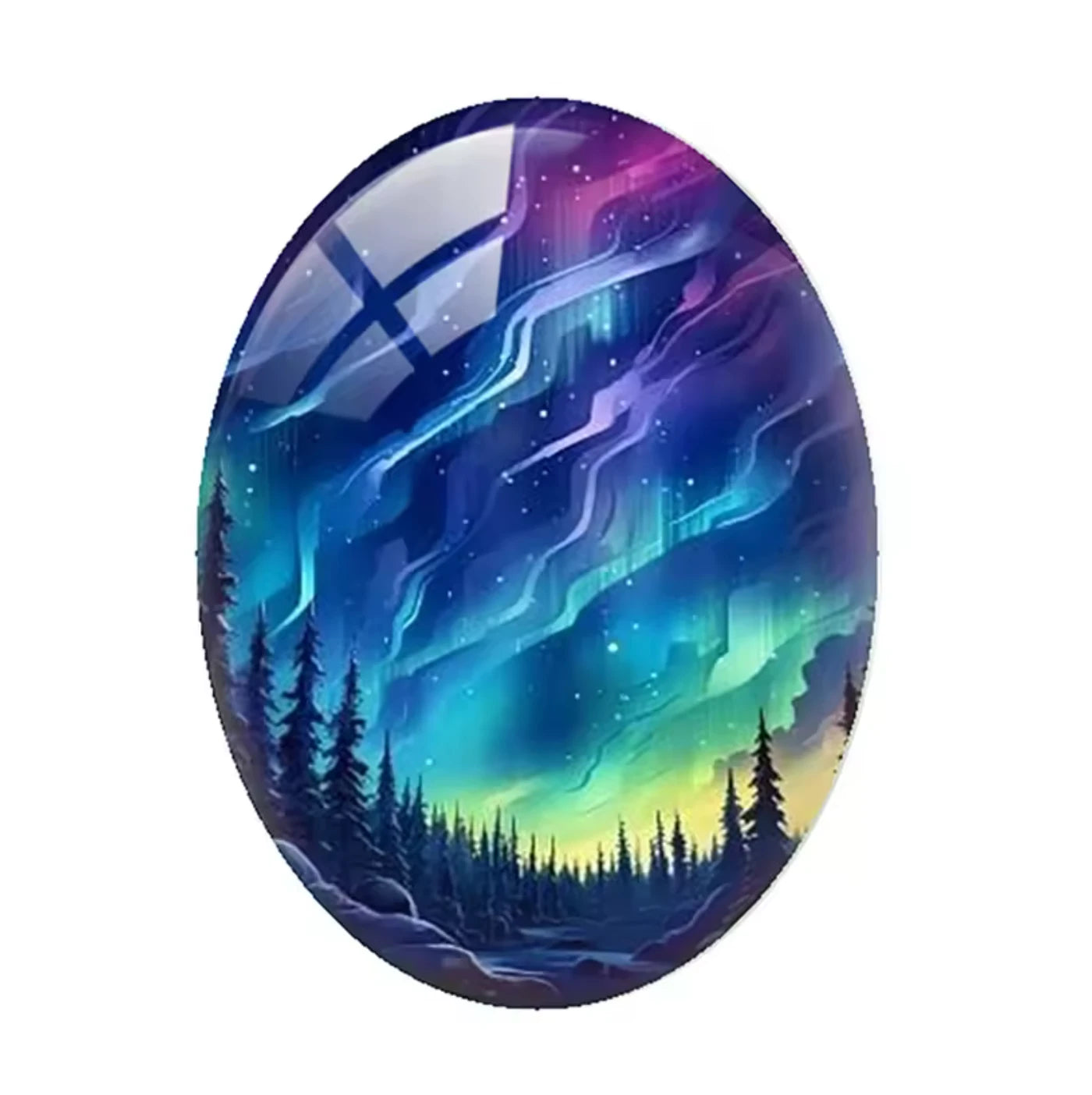 18*25mm Aurora Borealis Oval (Variant H), Glue On, Resin Gem, (Sold in Pair) Resin Gems