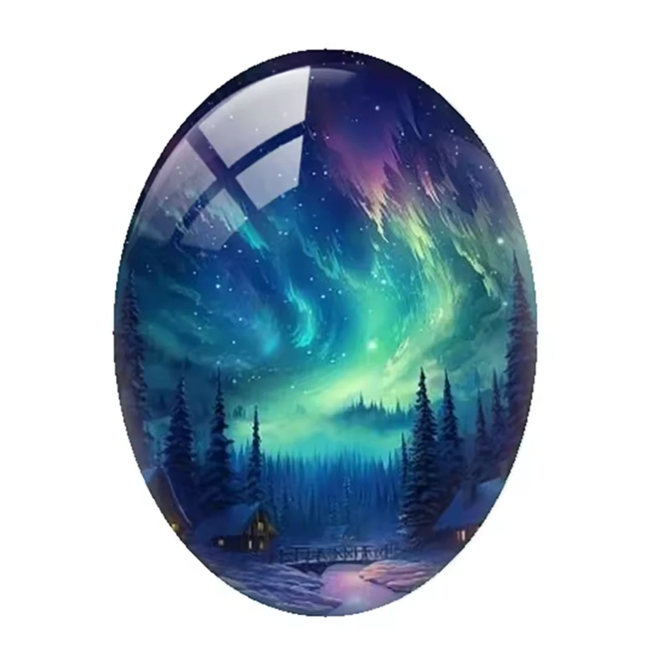 18*25mm Aurora Borealis Oval (Variant A), Glue On, Resin Gem, (Sold in Pair) Resin Gems