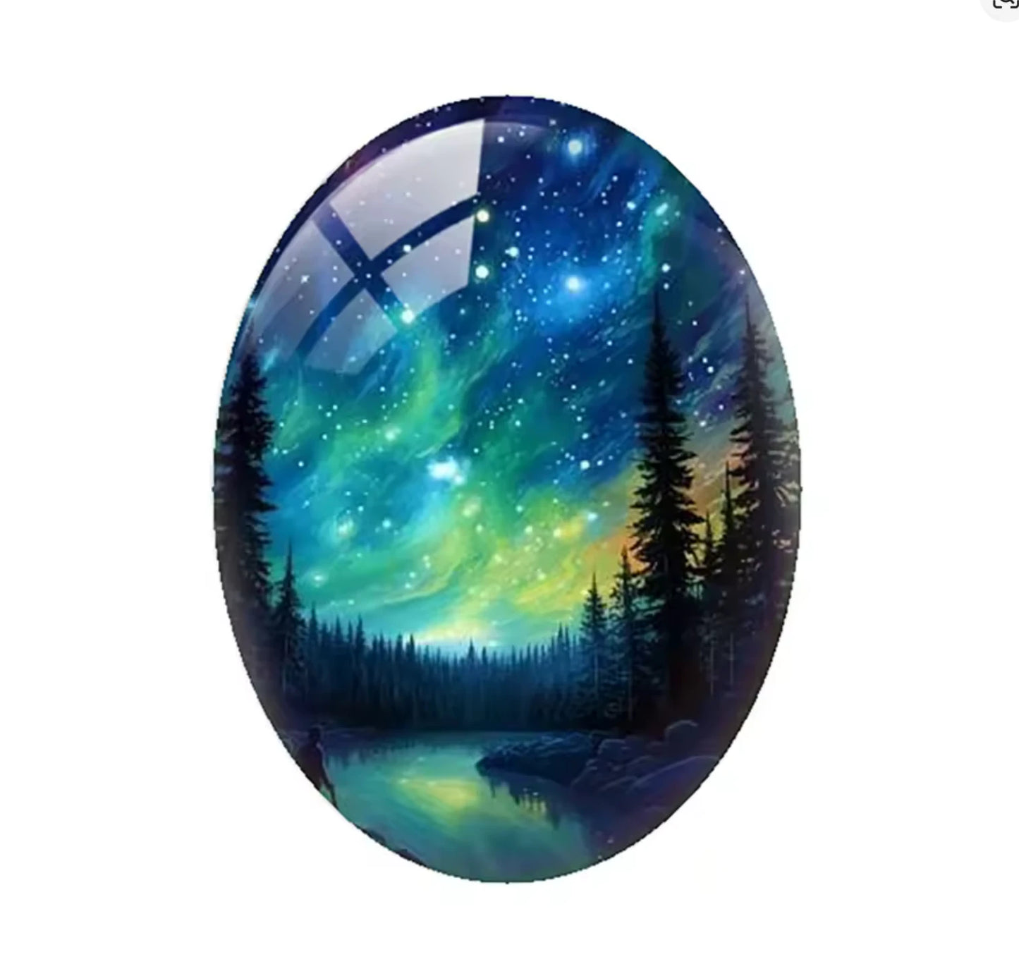 18*25mm Aurora Borealis Oval (Variant ), Glue On, Resin Gem, (Sold in Pair) template (Copy) Resin Gems