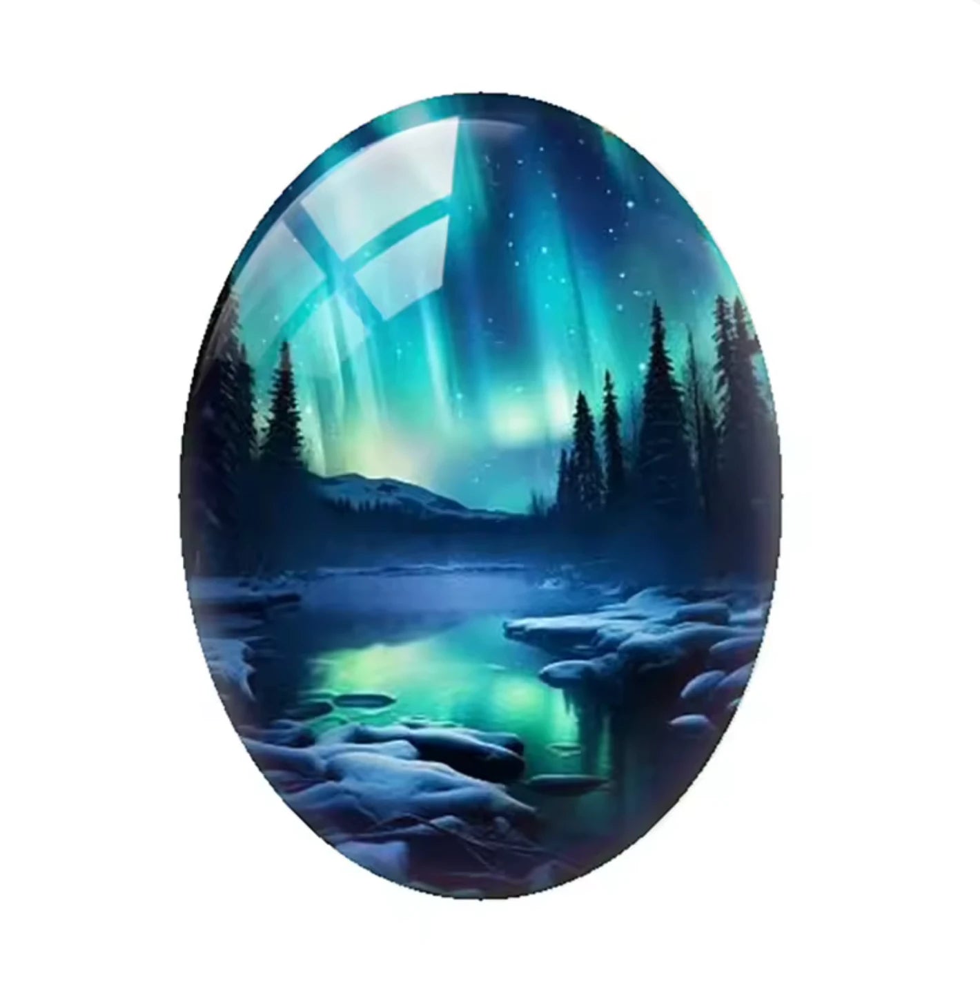 18*25mm Aurora Borealis Oval (Variant ), Glue On, Resin Gem, (Sold in Pair) template (Copy) Resin Gems