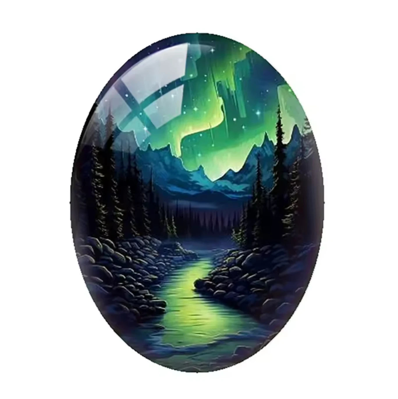 18*25mm Aurora Borealis Oval (Variant ), Glue On, Resin Gem, (Sold in Pair) template (Copy) Resin Gems
