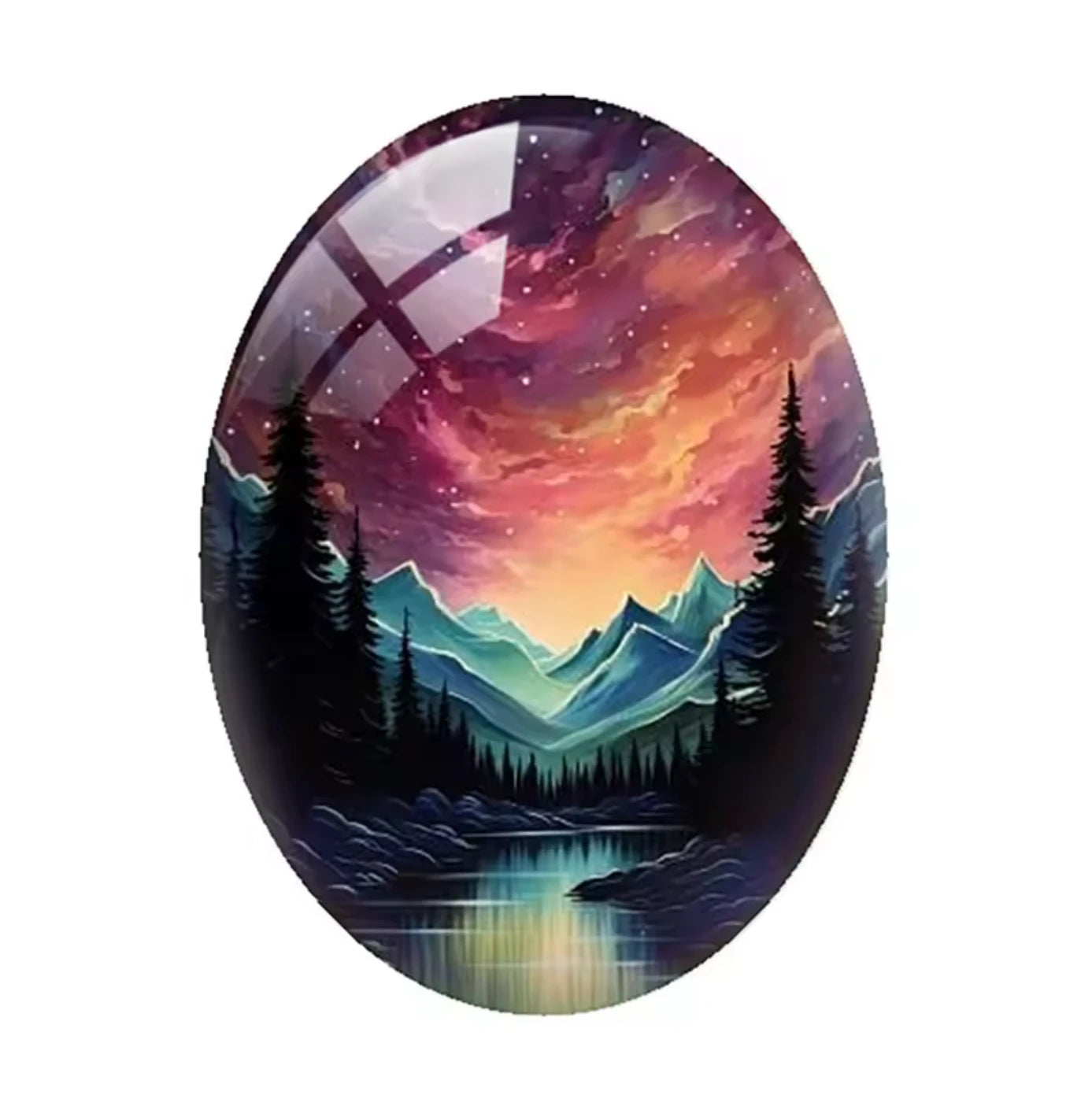18*25mm Aurora Borealis Oval (Variant ), Glue On, Resin Gem, (Sold in Pair) template (Copy) Resin Gems