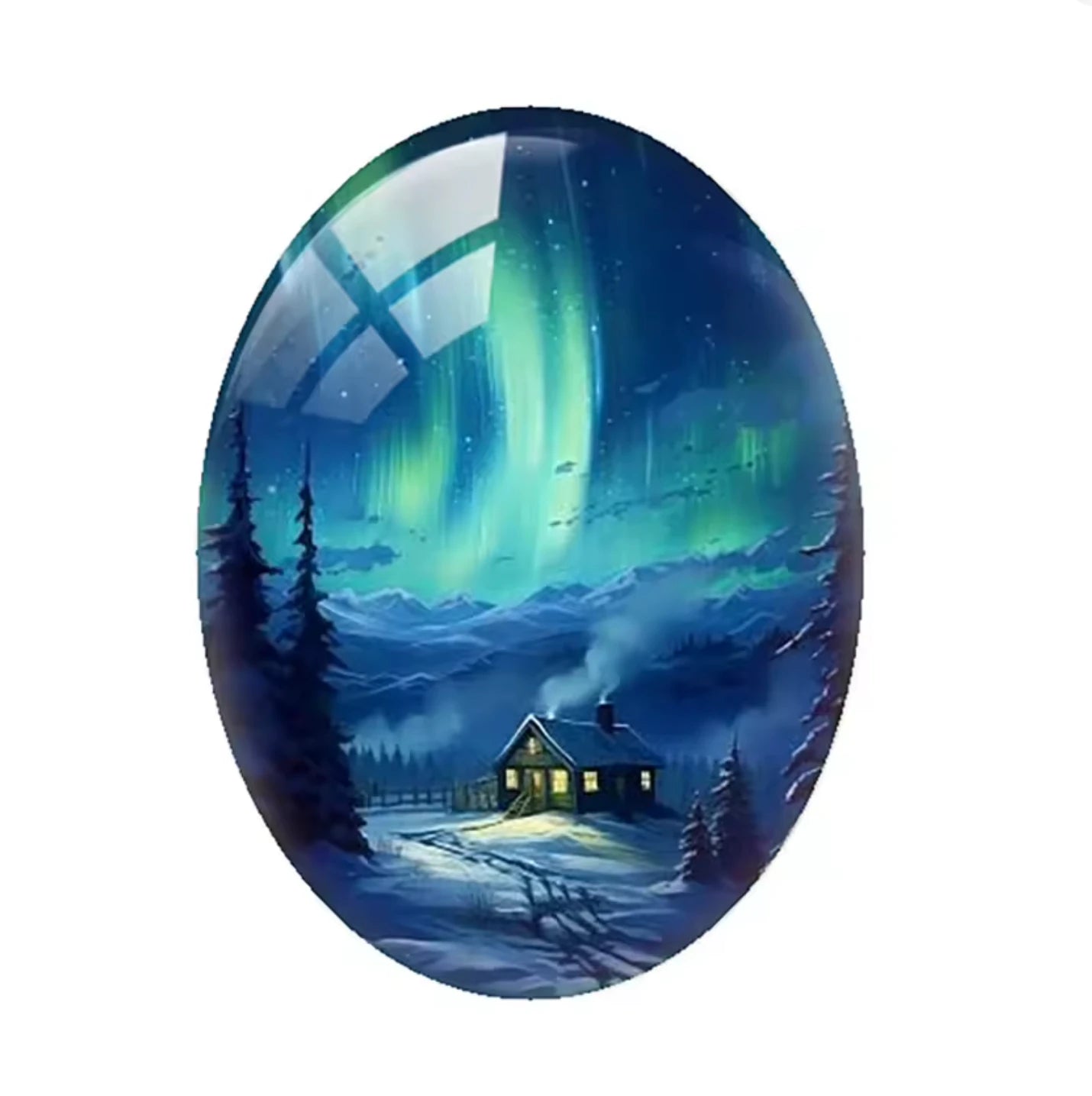 18*25mm Aurora Borealis Oval (Variant O), Glue On, Resin Gem, (Sold in Pair) Resin Gems