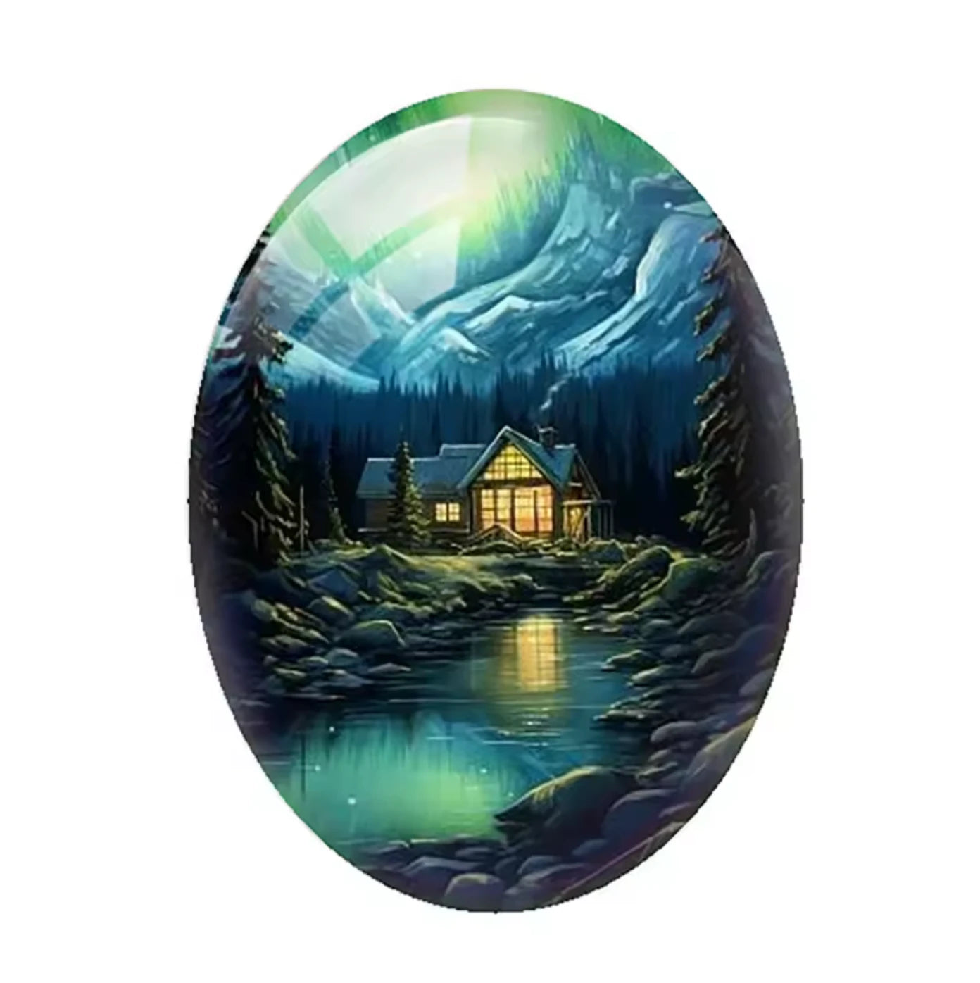 18*25mm Aurora Borealis Oval (Variant P), Glue On, Resin Gem, (Sold in Pair) Resin Gems