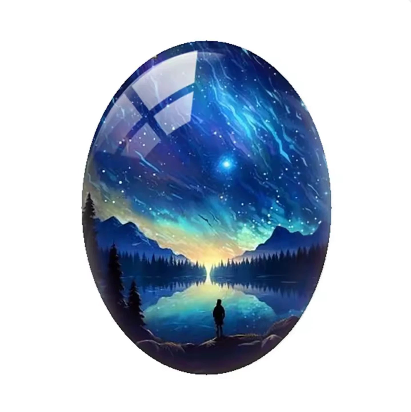 18*25mm Aurora Borealis Oval (Variant ), Glue On, Resin Gem, (Sold in Pair) template (Copy) Resin Gems