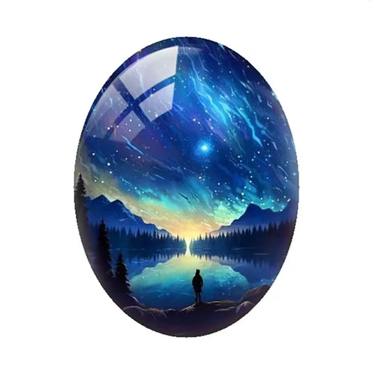 18*25mm Aurora Borealis Oval (Variant ), Glue On, Resin Gem, (Sold in Pair) template (Copy) Resin Gems