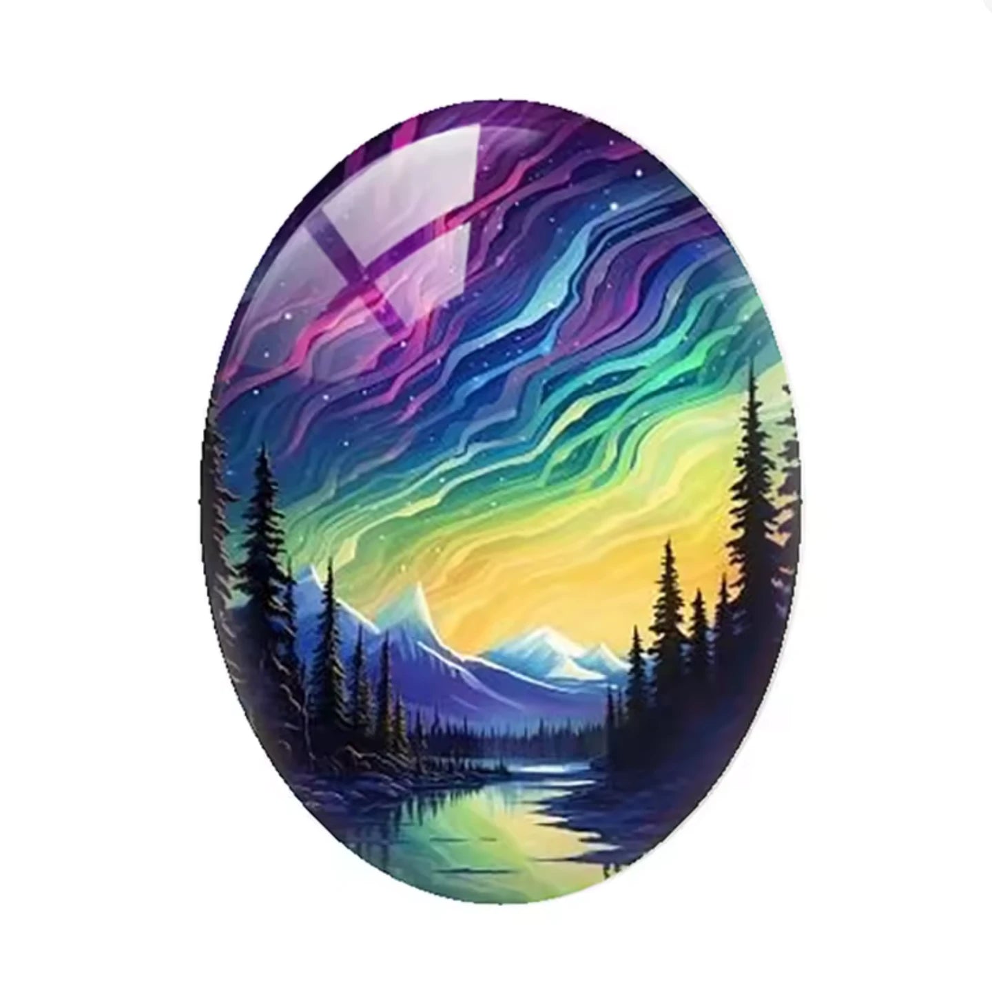 18*25mm Aurora Borealis Oval (Variant ), Glue On, Resin Gem, (Sold in Pair) template (Copy) Resin Gems