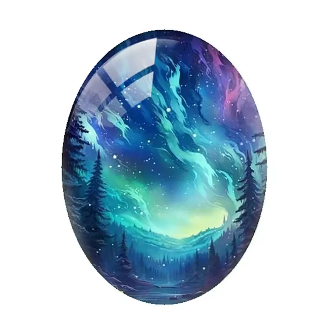 18*25mm Aurora Borealis Oval (Variant U), Glue On, Resin Gem, (Sold in Pair) Resin Gems