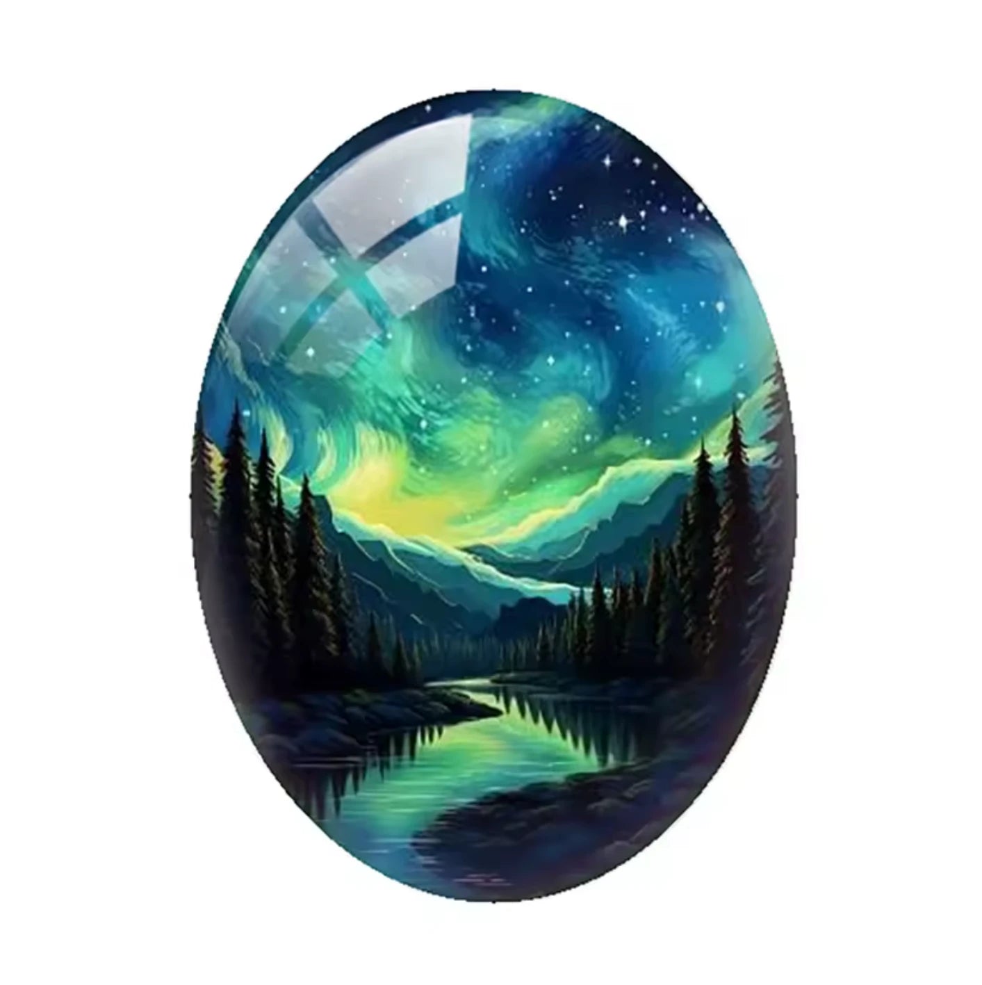 18*25mm Aurora Borealis Oval (Variant V), Glue On, Resin Gem, (Sold in Pair) Resin Gems