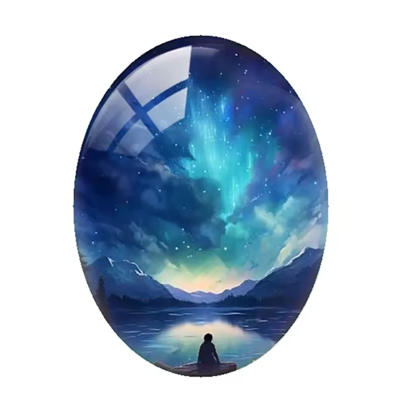 18*25mm Aurora Borealis Oval (Variant ), Glue On, Resin Gem, (Sold in Pair) template (Copy) Resin Gems
