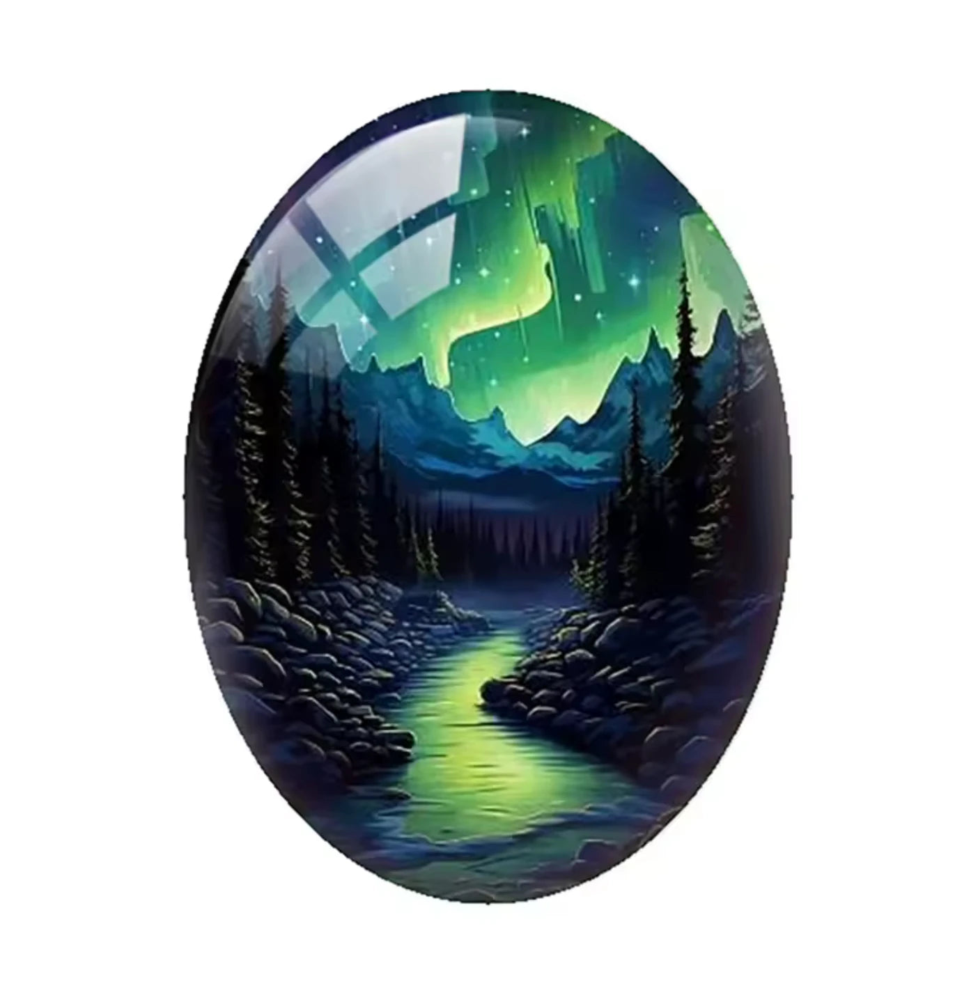 13*18mm Aurora Borealis Oval (Variant M), Glue On, Resin Gem, (Sold in Pair) Resin Gems