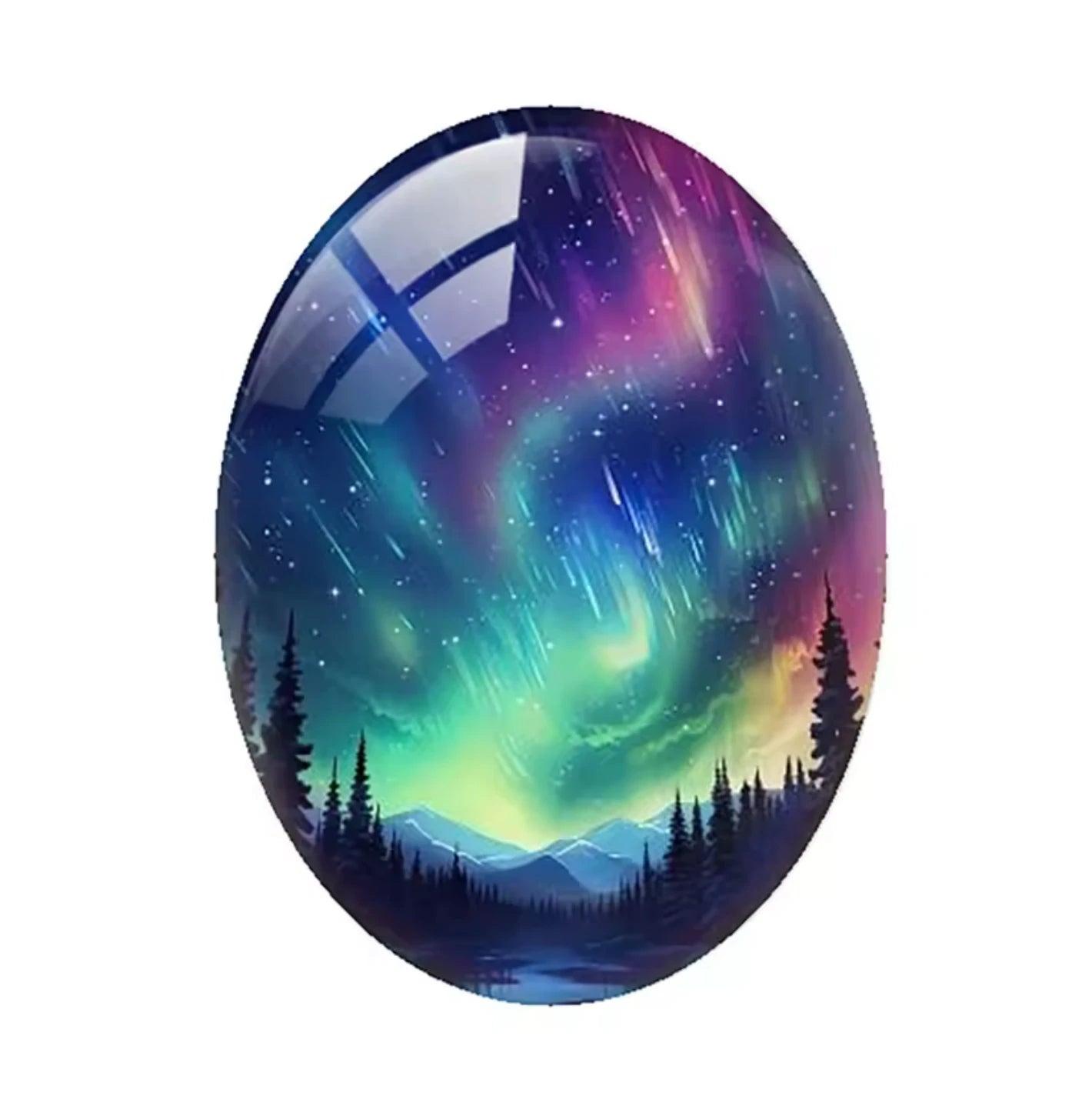 13*18mm Aurora Borealis Oval (Variant C), Glue On, Resin Gem, (Sold in Pair) Resin Gems