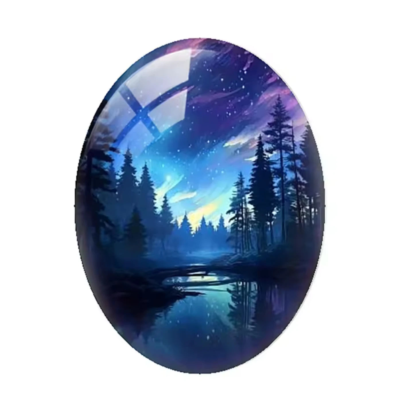 13*18mm Aurora Borealis Oval (Variant I), Glue On, Resin Gem, (Sold in Pair) Resin Gems