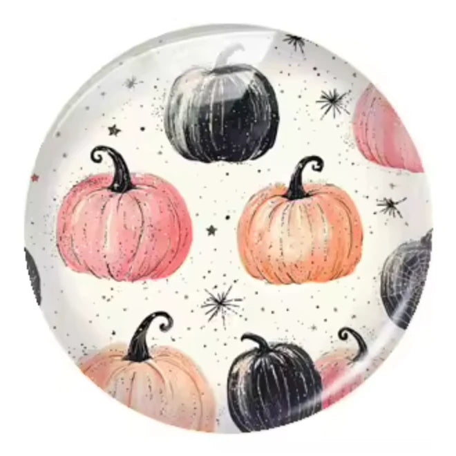 20mm Halloween (Title) Round, Glue On, Resin Gem (Sold in Pair) Resin Gems