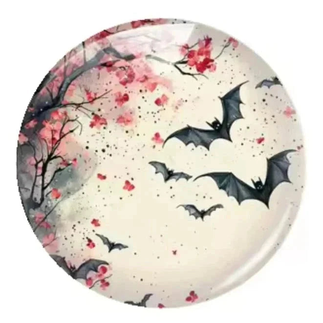 20mm Halloween (Title) Round, Glue On, Resin Gem (Sold in Pair) Resin Gems