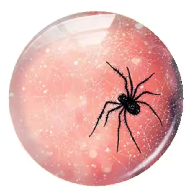 20mm Halloween (Title) Round, Glue On, Resin Gem (Sold in Pair) Resin Gems