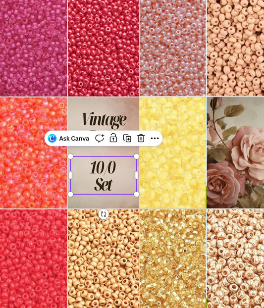 “Vintage Rose 2.0” 10 x 11/0 Seedbeads Promotions Set 10/0 Preciosa Seed Beads