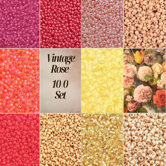 “Vintage Rose 2.0” 10 x 11/0 Seedbeads Promotions Set 10/0 Preciosa Seed Beads