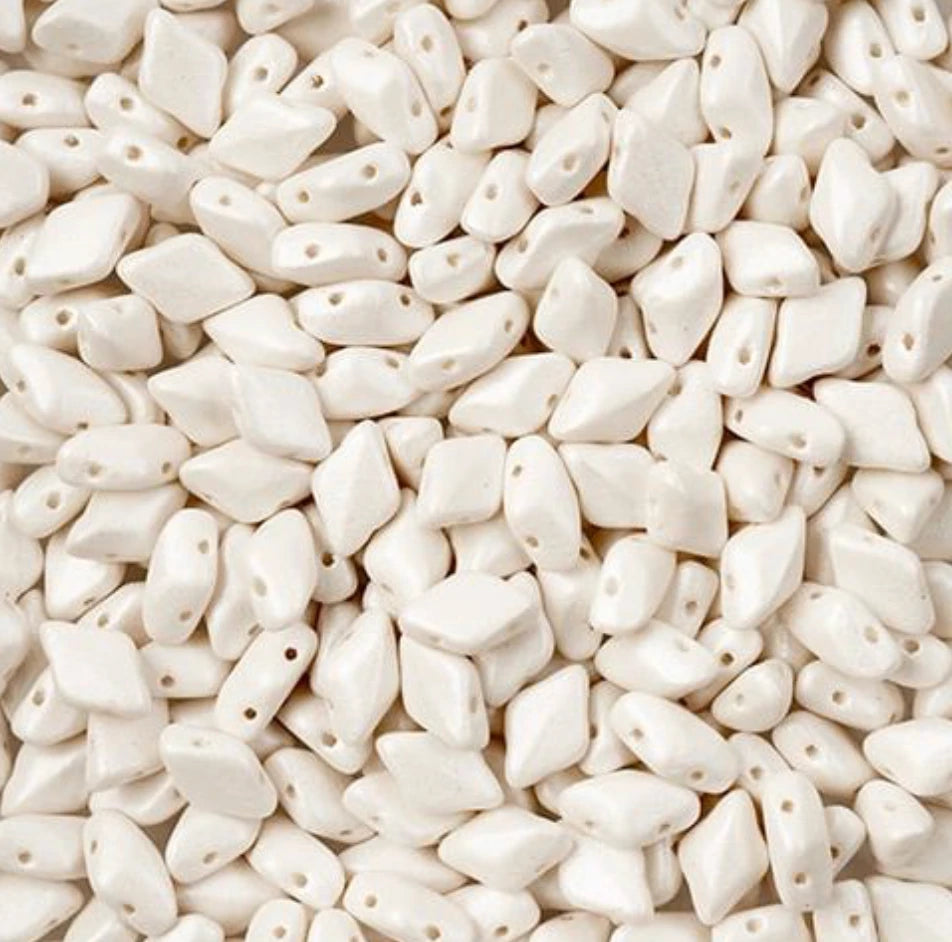 Matubo Czech Gemduo 2-Hole - Pearl Shine White 0210-24001 (5g) Matubo Czech Seed Beads