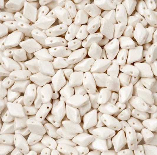 Matubo Czech Gemduo 2-Hole - Pearl Shine White 0210-24001 (5g) Matubo Czech Seed Beads