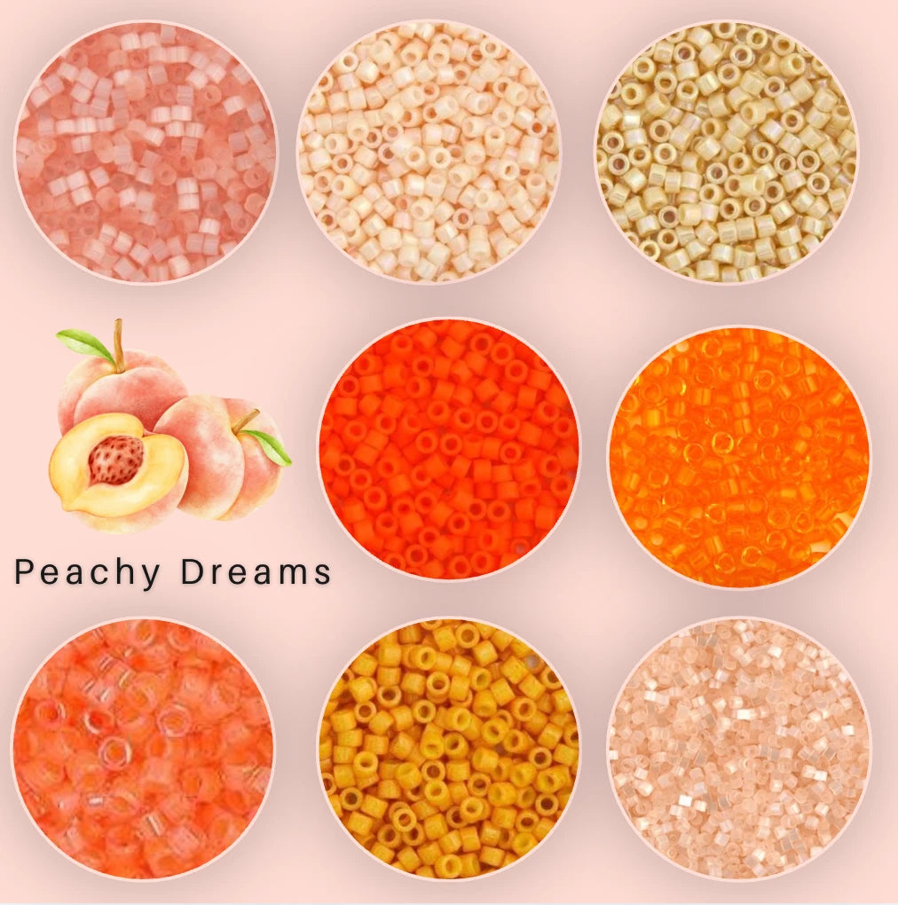 “Peachy Dreams” Orange Peach Bundle 8 x 11/0 Delica Set (5.2g) Promotions Miyuki Delica Beads
