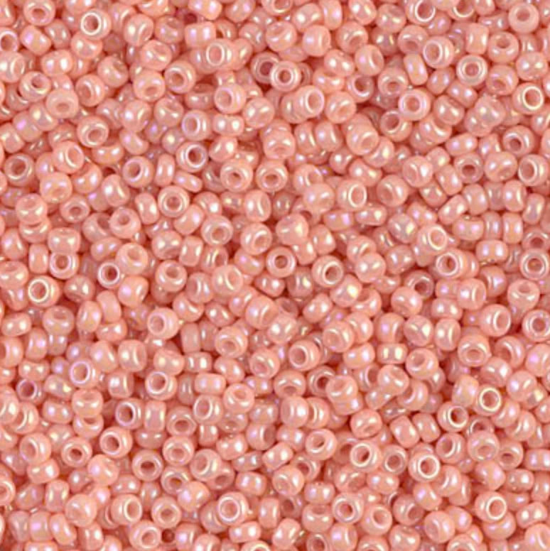 Miyuki Seed Bead 11/0 Semi Matte Salmon Lined Light Amber (0596v) Miyuki Seedbeads