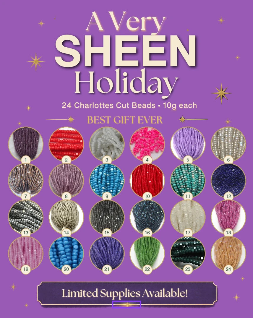 "A Very SHEEN Holiday" 24 Charlottes Cut Beads (10g each) Christmas Advent 🎁  PROMOTION Promotional Products