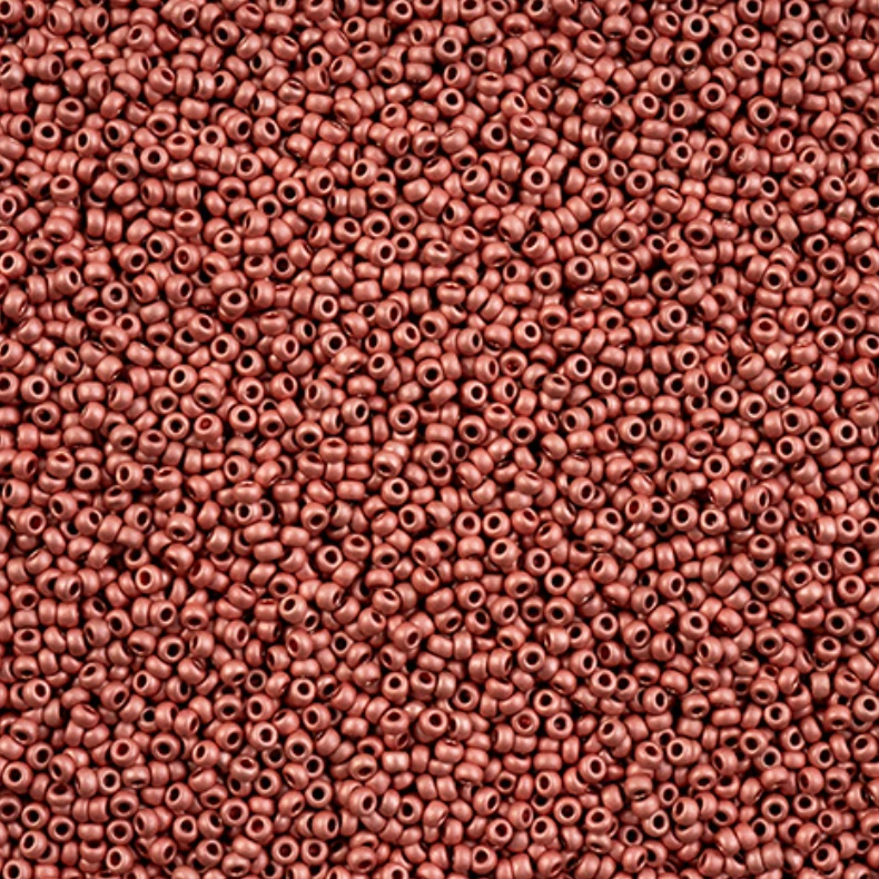 11/0 Pink Flamingo Terra Metallic Matte, Preciosa Seed Bead (22g) 11/0 Preciosa Seed Beads