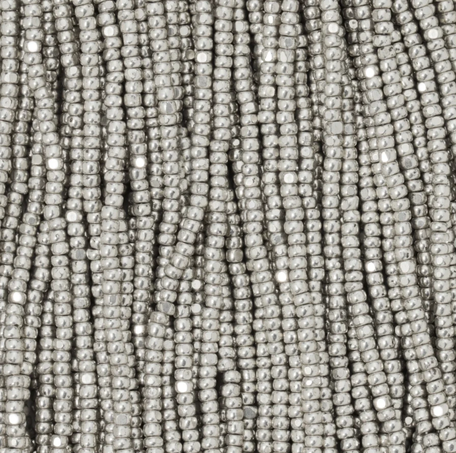 13/0 Charlotte Cut Czech Seed Bead- Nickel Silver Hank Czech Preciosa Charlotte Cut Seedbeads