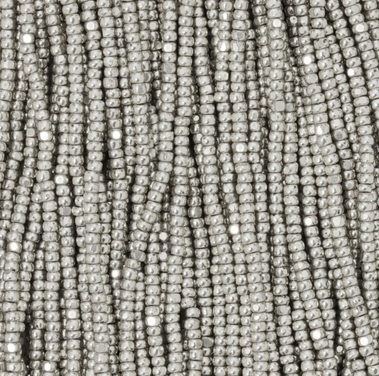 13/0 Charlotte Cut Czech Seed Bead- Nickel Silver Hank Czech Preciosa Charlotte Cut Seedbeads