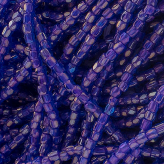 3 Cut 9/0 Beads Transparent (Purple) Sapphire Pink Lined Rainbow *HANK Preciosa Ornela