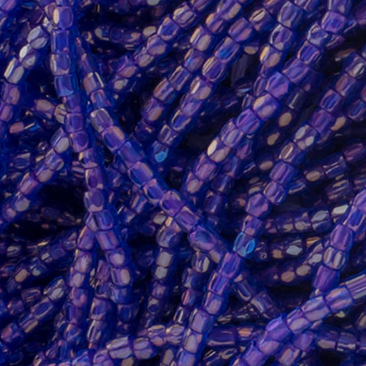 3 Cut 9/0 Beads Transparent (Purple) Sapphire Pink Lined Rainbow *HANK Preciosa Ornela