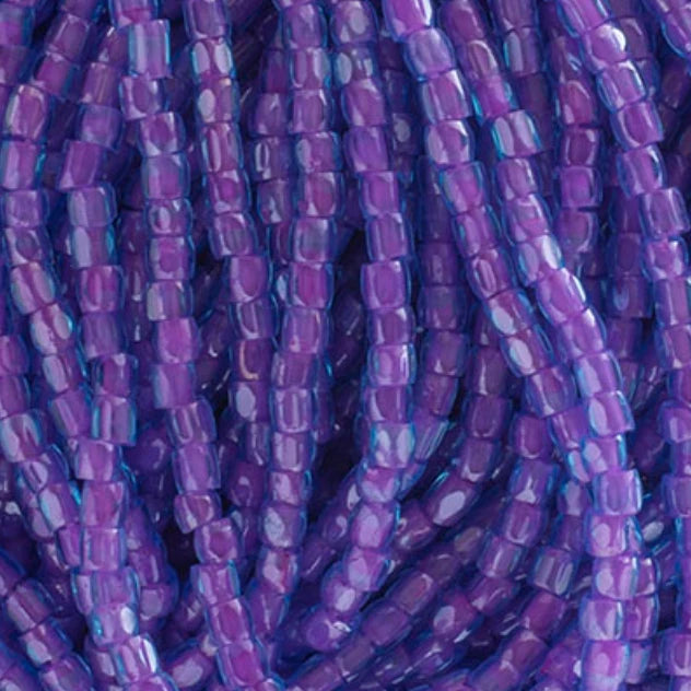 3 Cut 9/0 Beads Transparent Fuchsia Color Lined *HANK Preciosa Ornela