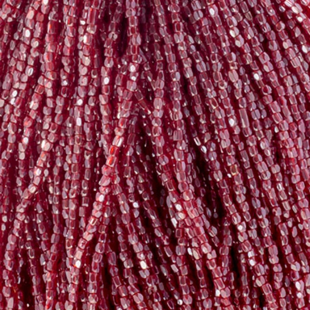 3 Cut 9/0 Beads Transparent Red Luster Loose, *HANK Tri-Cut Beads Preciosa