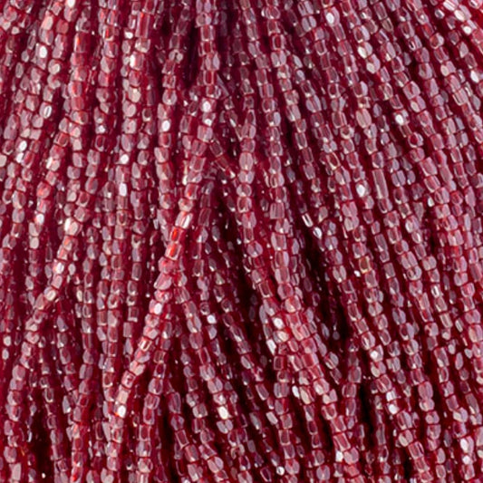3 Cut 9/0 Beads Transparent Red Luster Loose, *HANK Tri-Cut Beads Preciosa