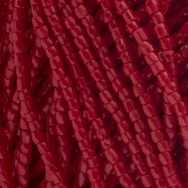 3 Cut 9/0 Beads Opaque Dark Red *HANK Tri-Cut Beads Preciosa