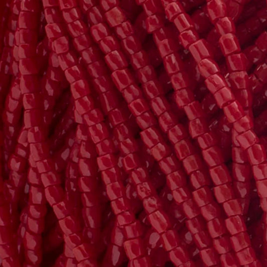 3 Cut 9/0 Beads Opaque Dark Red *HANK Tri-Cut Beads Preciosa